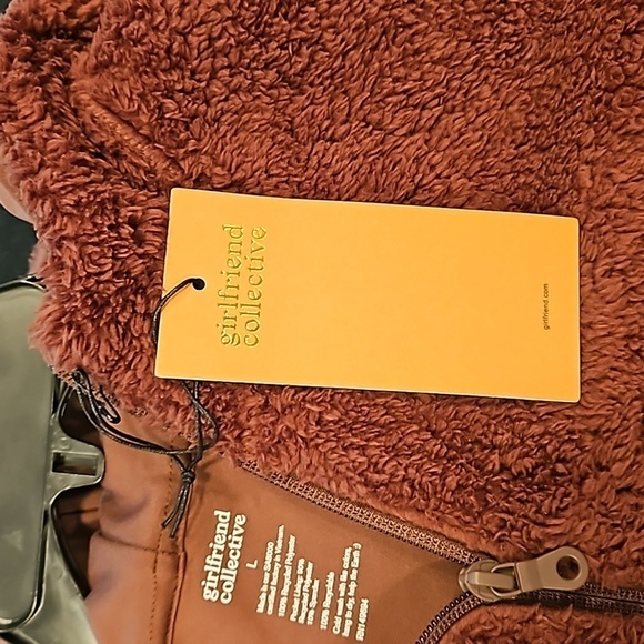 💕GIRLFRIEND COLLECTIVE💕 Teddy Recycled Fleece Hoodie Raisin Brown Large L NWT - Picture 11 of 11